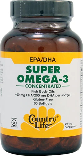 Country Life Super Ômega-3 - 60 Cápsulas Gelatinosas para Saúde Cardiovascular