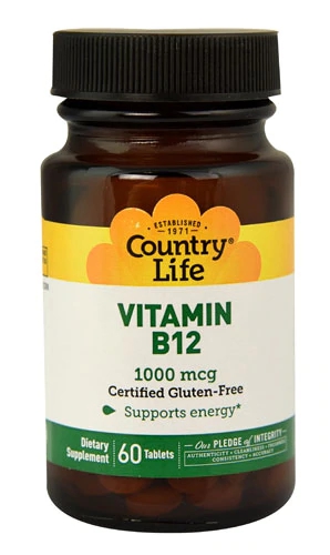 Country Life Vitamina B12 1000mcg - 60 Comprimidos - Energia e Bem-Estar