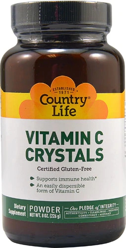 Country Life Vitamina C Pura em Cristais 227g - Alta Potência para sua Saúde