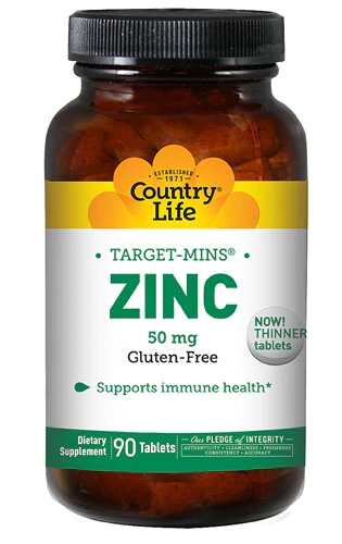 Country Life Zinco Target-Mins 50mg - 90 Comprimidos - Suporte Imunológico e Bem-Estar