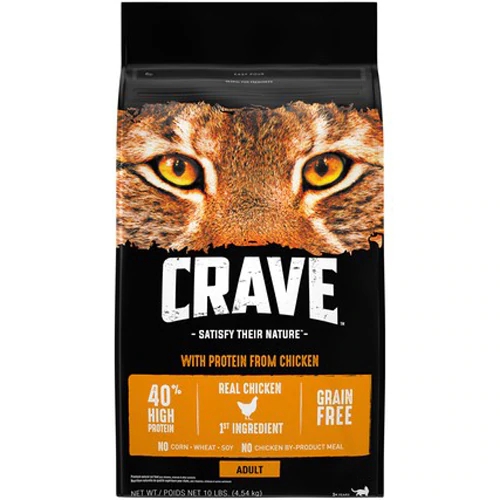 Ração Crave Satisfy Their Nature Frango para Gatos Adultos - 4.5 kg