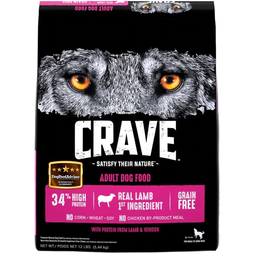 Ração Crave Satisfy Their Nature Cordeiro e Veado para Cães Adultos - 5.44kg