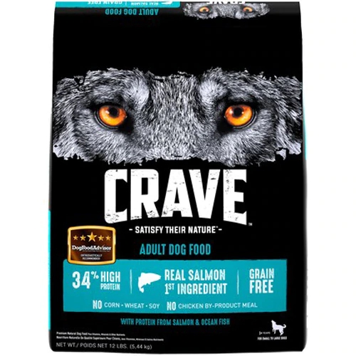 Ração Crave Satisfy Their Nature Salmão e Peixe do Oceano para Cães Adultos - 5.44kg