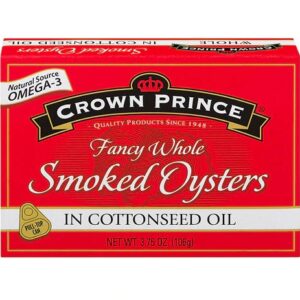 Comprar crown prince fancy whole smoked oysters in cottonseed oil -- 3. 75 oz preço no brasil food & beverages other seafood seafood suplementos em oferta suplemento importado loja 89 online promoção -