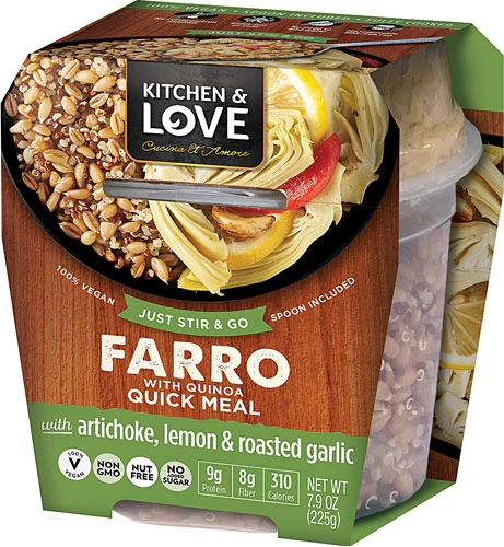 Refeição Rápida Farro e Quinoa Sabor Alcachofra, Limão e Alho Assado Cucina & Amore - 224g