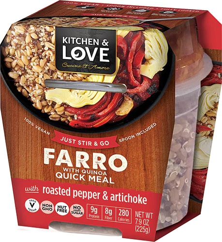 Cucina & Amore Kitchen & Love Farro with Quinoa Quick Meal Roasted Pepper & Artichoke -- 7.9 oz