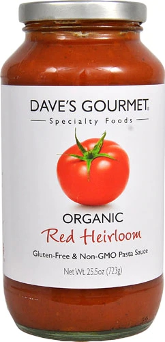 Molho de Tomate Orgânico Dave's Gourmet Red Heirloom - 753ml (25.5 fl oz)