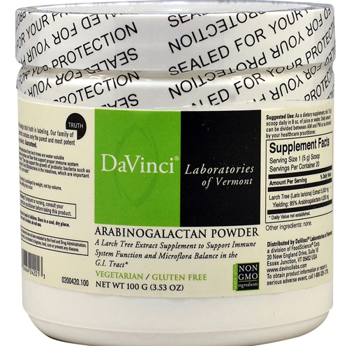 Pó de Arabinogalactano DaVinci Laboratories - 100g: Suporte Imunológico e Digestivo
