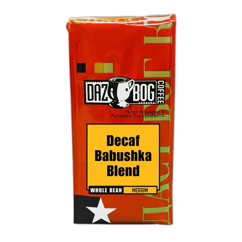 Dazbog Coffee Decaf Medium Whole Bean Babushka Blend -- 12 oz