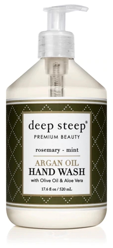 Sabonete Líquido Deep Steep Óleo de Argan, Oliva e Aloe Vera Alecrim Menta - 520ml