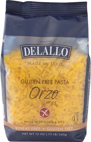 Massa Orzo De LaLLO Sem Glúten de Milho e Arroz - 340g (12 oz)