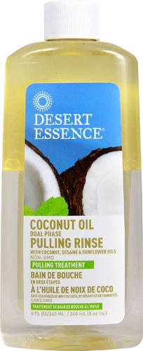 Óleo de Coco para Enxágue Bucal Desert Essence - 237ml - Higiene Oral Profunda