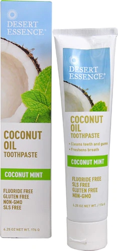 Pasta de Dente Desert Essence com Óleo de Coco 177g - Higiene Bucal Natural