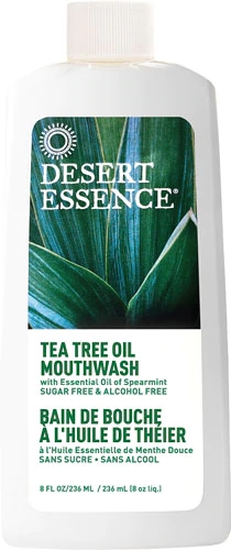Enxaguante Bucal Desert Essence Óleo de Melaleuca Hortelã 237ml - Alívio e Refrescância Natural