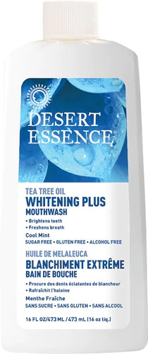 Enxaguante Bucal Desert Essence Whitening Plus Melaleuca Hortelã Refrescante 473ml