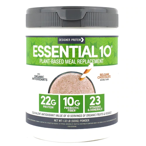 Designer Protein Essential 10 Meal Replacement Belgian Chocolate -- 1.32 lbs