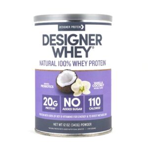 Designer Protein Natural 100% Whey Protein Baunilha Coco - 340g