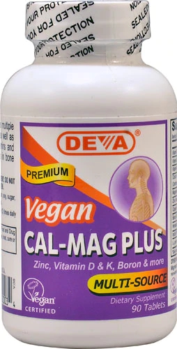 DEVA Vegan Cal-Mag Plus 90 Tablets: Suporte Essencial para Ossos Fortes e Saúde Óssea