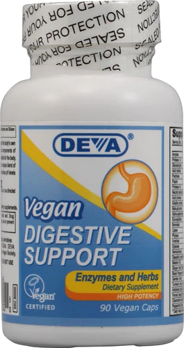 Deva Vegan Digestive Support - 90 Cápsulas Veganas para Saúde Digestiva