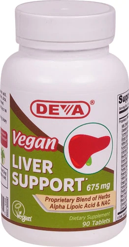 Deva Vegan Liver Support - Suporte ao Fígado Vegano 675mg - 90 Comprimidos