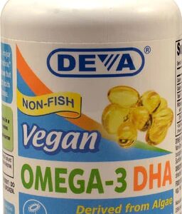 Deva Vegan Ômega-3 DHA - 90 Cápsulas Veganas de Algas Marinhas