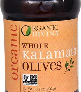Azeitonas Kalamata Orgânicas Divina Inteiras - 289g - Sabor Autêntico Grego