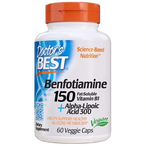 Doctor's Best Benfotiamina 150mg + Ácido Alfa-Lipóico 300mg - 60 Cápsulas Vegetais
