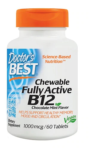 Doctor's Best Chewable Fully Active B12 Chocolate Mine -- 1000 mcg - 60 Tablets