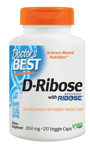 Doctor's Best D-Ribose 850 mg - 120 Cápsulas Vegetais - Energia e Recuperação Muscular