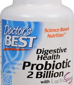 Doctor's Best Saúde Digestiva Probiótico com LactoSpore - 2 Bilhões de UFC - 60 Cápsulas Vegetais