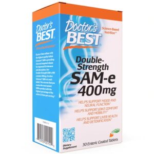 Doctor's Best SAM-e 400mg - 30 Comprimidos Revestidos - Suporte ao Humor e Articulações