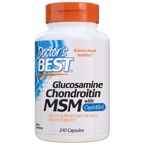 Doctor's Best Glucosamina Condroitina MSM com OptiMSM® - 240 Cápsulas