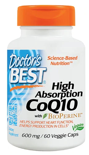 Doctor's Best CoQ10 600mg com BioPerine® - 60 Cápsulas Veganas
