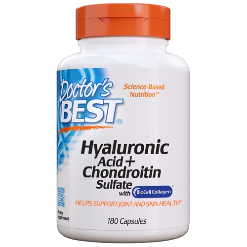 Doctor's Best Ácido Hialurônico com Sulfato de Condroitina - 180 Cápsulas
