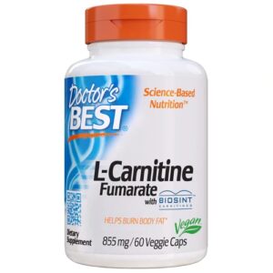 Doctor's Best L-Carnitine Fumarate 855mg - 60 Cápsulas Veganas | Energia e Metabolismo