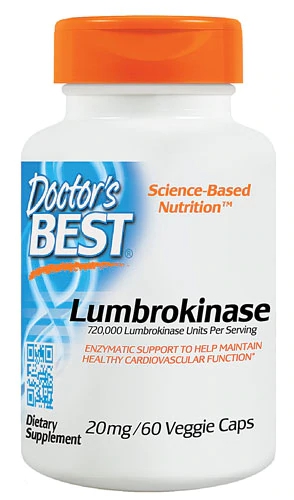 Doctor's Best Lumbrokinase 20mg - 60 Cápsulas Vegetais: Suporte à Circulação Sanguínea