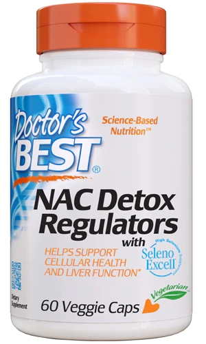 Doctor's Best NAC Detox Regulators com Seleno Excell 60 Cápsulas Veggie - Suporte Detox e Antioxidante