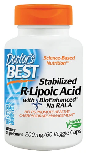 Ácido R-Lipoico Estabilizado Doctor's Best 200mg - 60 Cápsulas Veganas