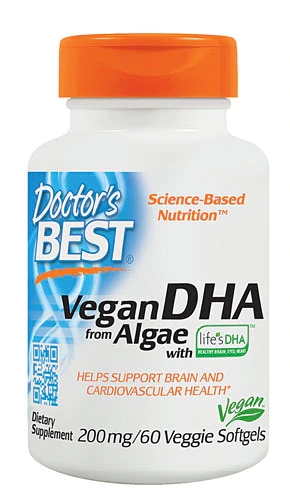 Doctor's Best DHA Vegetariano de Algas - 200mg - 60 Cápsulas Veganas