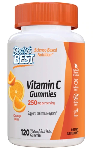 Gomas de Vitamina C Doctor's Best Laranja - 250mg por Porção - 120 Gomas