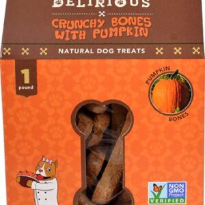 Petisco Doggy Delirious Crunchy Bones Abóbora Natural para Cães - 454g