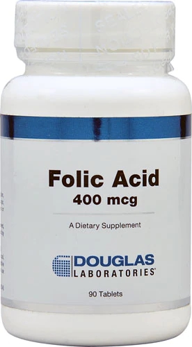 Douglas Laboratories Ácido Fólico 400 mcg - 90 Comprimidos - Suporte Essencial para Saúde e Bem-Estar