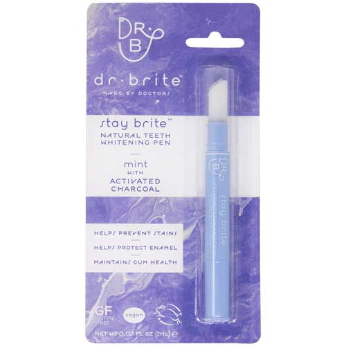 Caneta Clareadora Dental Natural Dr. Brite Stay Brite Menta Carvão Ativado - 6ml