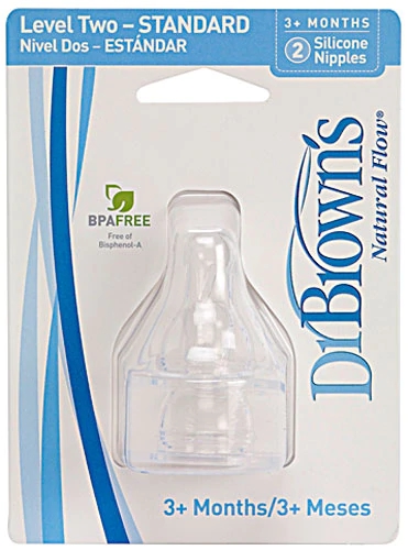 Dr. Brown's Bicos de Silicone Nível 2 - 2 Unidades - Fluxo Médio