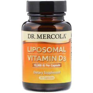 Dr. Mercola Liposomal Vitamina D3 10000 UI - 30 Cápsulas - Suporte Imunológico e Ósseo