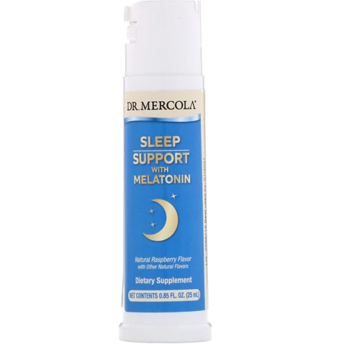 Dr. Mercola Melatonina Suporte ao Sono Natural Sabor Framboesa - 25.1 ml