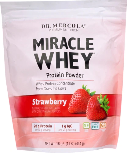 Dr. Mercola Miracle Whey Protein Morango - 454g