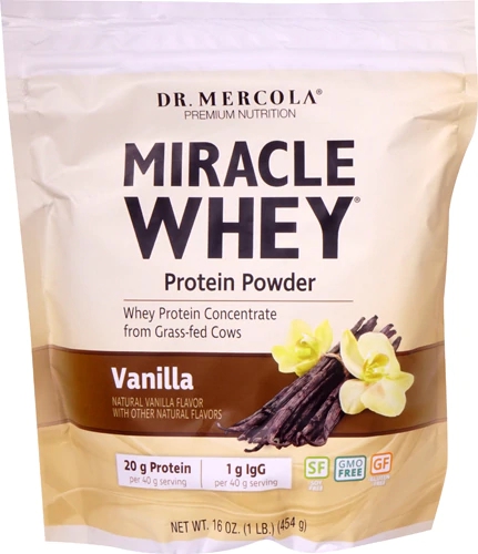 Proteína Whey Miracle Dr. Mercola Sabor Baunilha 454g - Energia e Recuperação Muscular