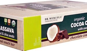 Dr. Mercola Barra Energética Orgânica de Cacau e Mandioca - 12 Unidades (Aprox. 50g Cada)