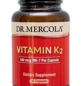 Dr. Mercola Vitamina K2 MK-7 180mcg - 30 Cápsulas: Saúde Óssea e Cardiovascular